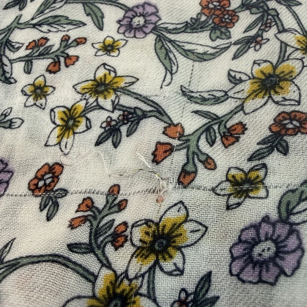 LOFT Ann Taylor Floral Tiger Scarf Wrap Shawl Yellow Boho Chic